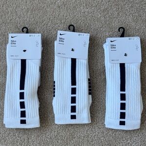 NWT Nike Elite Basketball Crew Dri-Fit Socks White Men 8-12, Women 10-13
